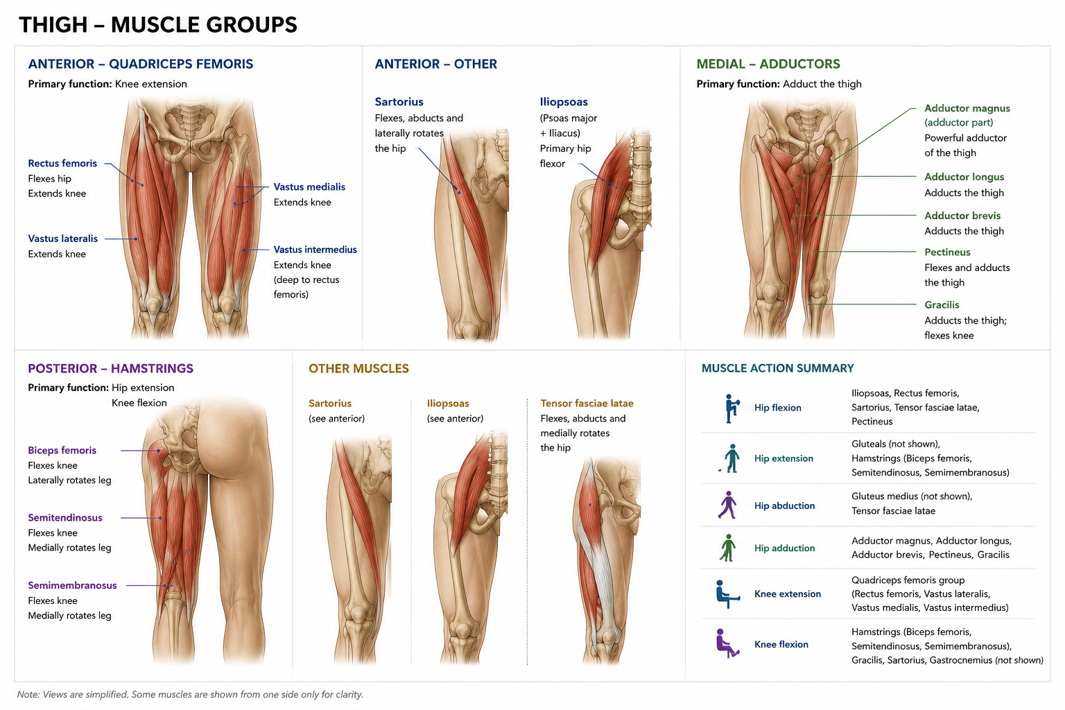 Thigh muscle anatomy diagram